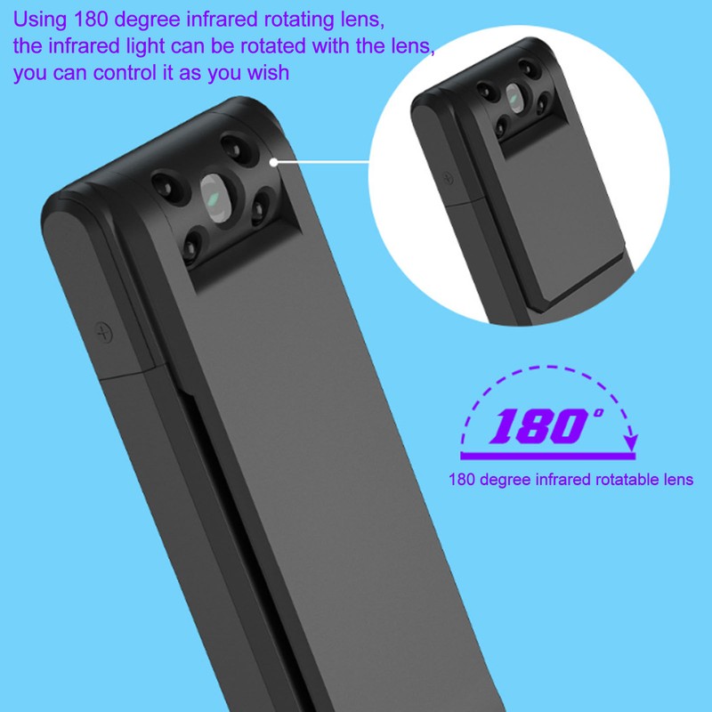 Digital Recorder Metal 1050mah 1080P HD 180 Degree Infrared Rotatable