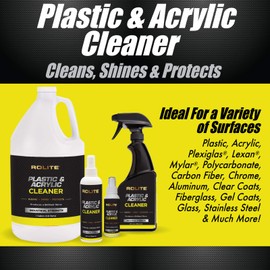 Rolite RPAC1g Plastic & Acrylic Cleaner Spray Refill, 1 Gallon, High Shine Protectant & Polish for Nonporous Surfaces, Streak-Free Formula for Windshields, Windows, Headlights, Retail Displays