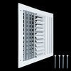 Fits 12x12 Duct Opening Aluminum 4-Way Adjustable Air Supply Grille