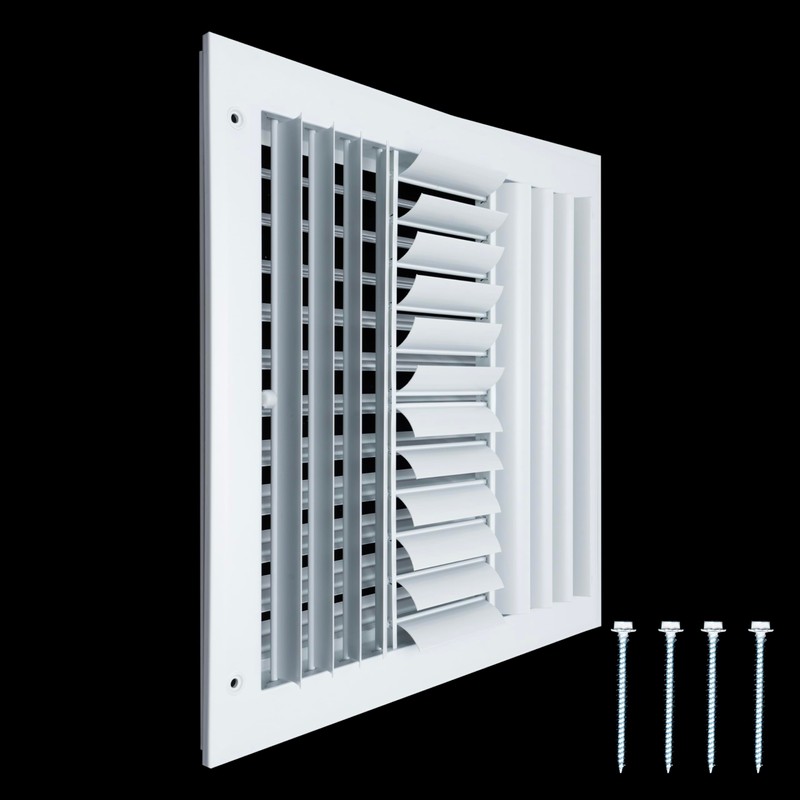 Fits 12x12 Duct Opening Aluminum 4-Way Adjustable Air Supply Grille