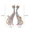 LIKEUDO Set of 2 Resin Cat Statues Sculptures Cat Figurine