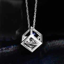 Bling Diamond Cube Car Rear View Mirror Charms, Crystal Rhinestone Cube Hanging Ornament for Automotive, Home Decor (Clear)