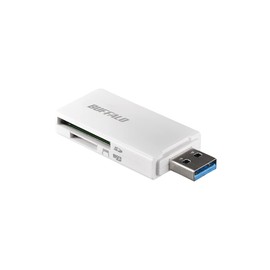 BUFFALO USB 3.0 Micro SD/SD Card Reader, White, BSCR27U3WH