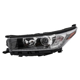 Halogen Headlight Assembly for Toyota Highlander SE/Limited/Limited Platinum 2017 2018 2019 NON-LE/XLE Models, Left Driver Side Front Head Lamp Replacement Black Housing 811500E390 (Left Driver Side)