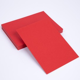 PresentFill® - Blank Postcards Coloured Card Ruby Red Paper Card Set of 100 210 g/m² - DIN A6 - 105 x 148 mm for Designing, Labelling or Printing as Craft Cards, Index Cards