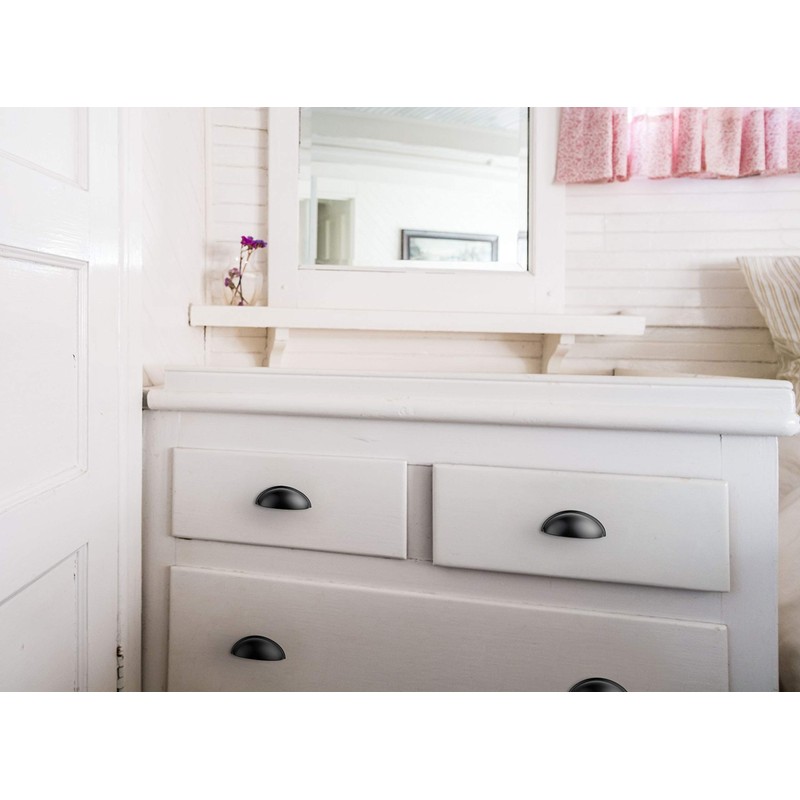 Ravinte 4 Pack 3" Drawer Pulls Flat Black Cabinet Cup