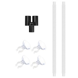 Accessories of AUAAQ's Reptile Humidifier, Including Dual Hose Nozzle, Two Adjustable Hoses and Four Suction Cups, Suitable for Reptiles Humidifier Fogger Mister