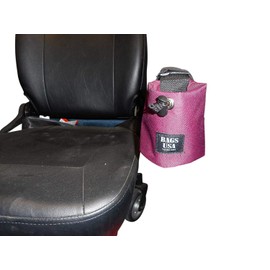 Cup Holder Front Mount for Electric Wheelchair or Mobility Scooter Made in USA. (Maroon)
