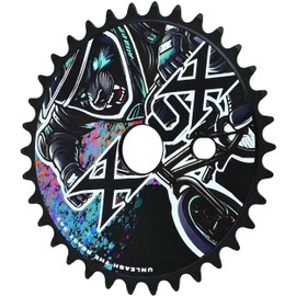 XOUX GRIZZLY 3/32" Alloy Chainring for One-Piece Crank – 34T Single Speed Sprocket for BMX, Cruiser & Old School Bike Builds – Black