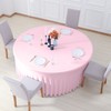 1 Pack Pink Round Tablecloth, Party Tablecloth for 5FT Round