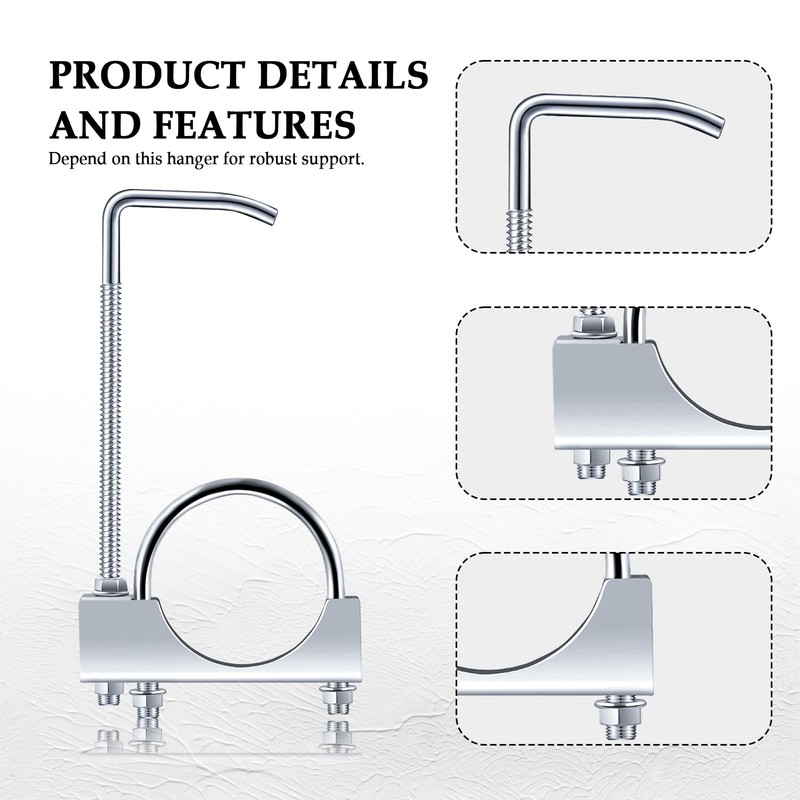 2.5 inch Exhaust Clamp with Hanger,Heavy Duty Exhaust Hanger with