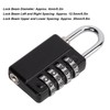 Gym Bag Locker Padlock 4 Digit Combination Zinc Alloy Black