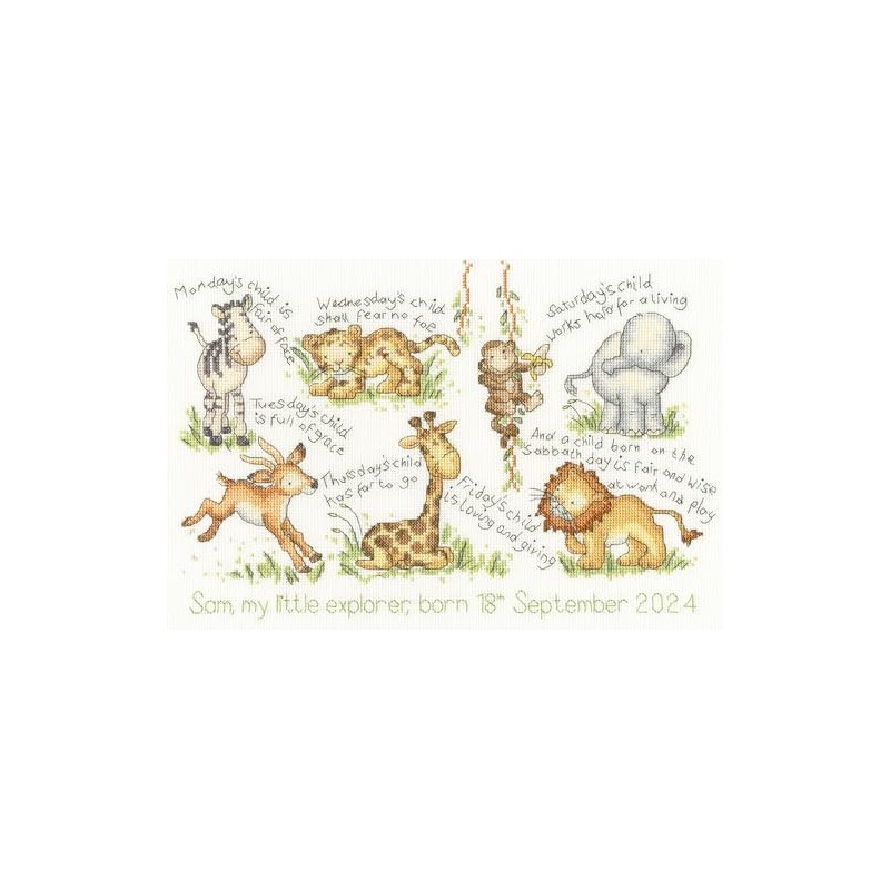 Bothy Threads - Monday's Child Counted Cross Stitch Kit