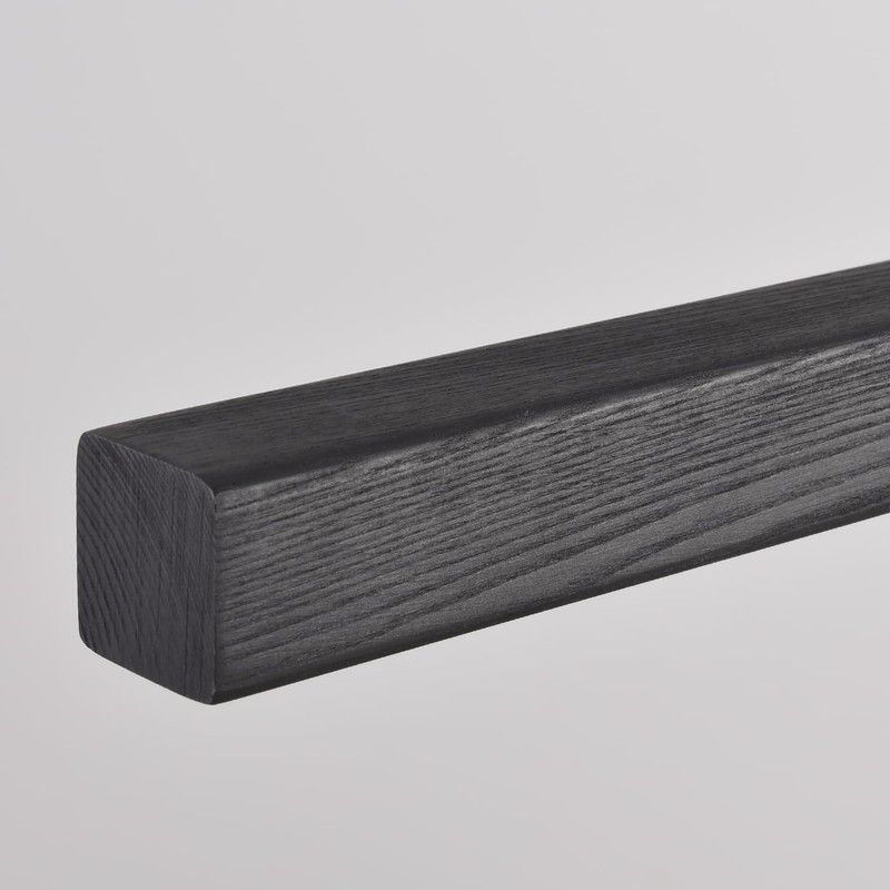 Black Wood Linear Pendant Light – Dimmable LED Chandelier with