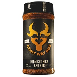 Right Way BBQ Midnight Kick - All-Natural Spicy BBQ Seasoning and Rub | No MSG, Gluten-Free, Sugar-Free | Perfect for Beef, Chicken, Pork, and Vegetables | Bold Flavor with Smoked Paprika, Cayenne Pepper, and Garlic