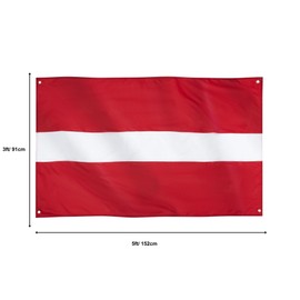 Runesol Latvia Flag, 91 x 152 cm (3 x 5 ft), 4 Eyelets, Latvian Flag, Republic of Latvia National Flag, Premium Flags for Indoor and Outdoor Use, Vibrant Colours