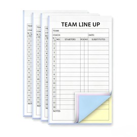 Clabby 120/240 Set Baseball/Softball Lineup Cards Coaching 4 Part Carbonless Copies 30 Game 16 Player Roster Line up Sheet Scorebook for Sport Team Coach Umpire, 3.9 x 7.9 Inch(4 Packs)
