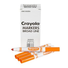 Crayola Broad Line Markers - Orange (12ct), Markers for Kids, Bulk School Supplies for Teachers, Nontoxic, Marker Refill with Reusable Box