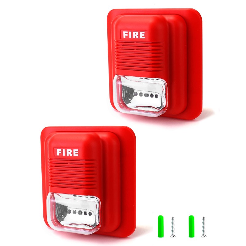 QWORK Fire Alarm, 2 Pack 12 / 24V DC Wired