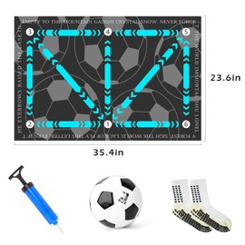 Soccer Training Mat,Football Footstep Training Mat-Silent Shock Absorption Training Mat Anti-Skid Soccer Footwork Training Mat Soccer Training Equipment for Kids Skid Carpet for Football Field Ground