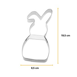 Birkmann Cookie Cutter, Rabbit with Floppy Ears, grey, 19,5 cm