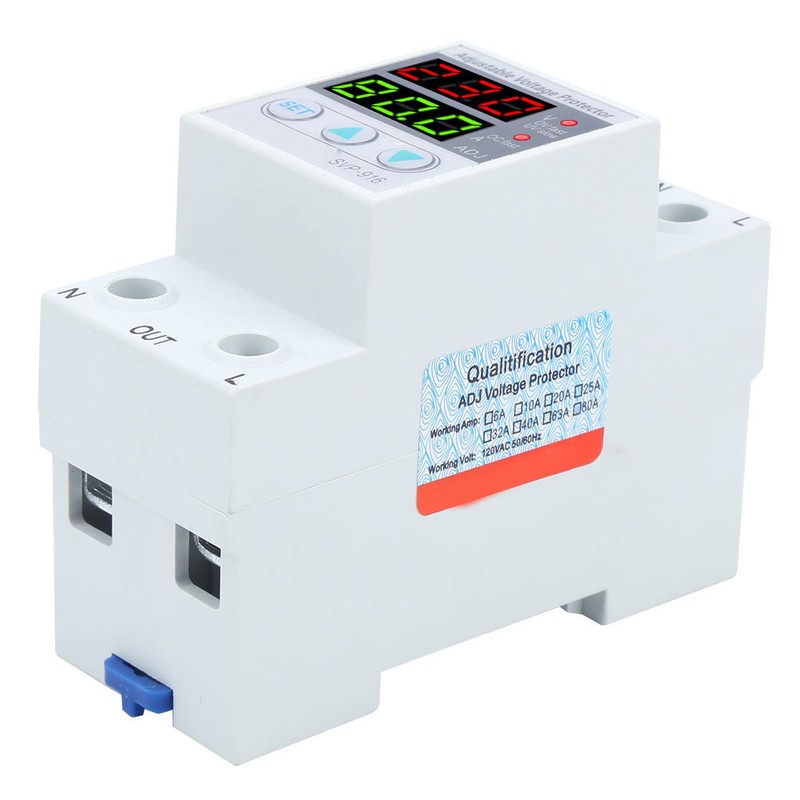SVP‑916 100‑130VAC Adjustable Over and Under Voltage Protector Delay Reset