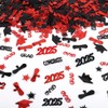 PARTVON Graduation Confetti 2025, Black Red Decor Graduation Party Supplies,