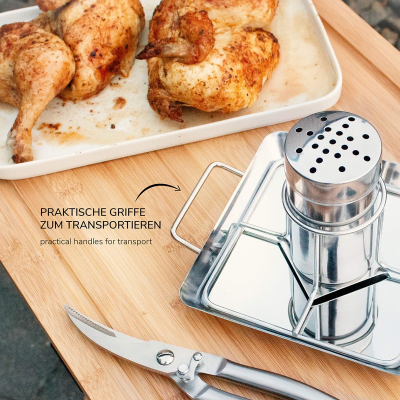 bremermann Chicken Roaster with Aroma Container Stainless Steel Approx. 24.5