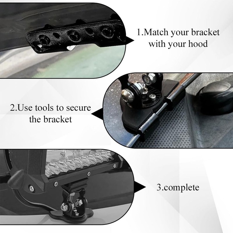 HQRNYP 2PCS LED Light Bar Mounting Brackets, Ditch Light Brackets,