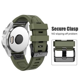 NotoCity Compatible with Fenix 5S Plus Band Silicone Sport Watch Bands for Fenix 5S/Fenix 7S/Fenix 6S/Fenix 6S Pro/D2 Delta S Smart Watch-Black Buckle(Army green)