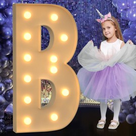 Mixifox Marquee Light Up Letters, 4FT Marquee Letters, Large Light Up Letter for Party Decor, Mosaic Balloon Frame, Cardboard Letter for Birthday Wedding Engagement Party Decorations, Giant Letter B