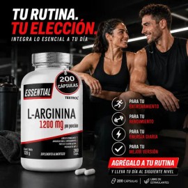 L Arginina Essential  Suplemento Aminoácido 1200mg Cápsulas Puras Apoyo al Rendimiento Físico y Recuperación Mejorada Sin Estimulantes para Energía...