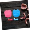 TOVINANNA 2sets Dentures Cleaning Case with Brush Portable Dentures Bath