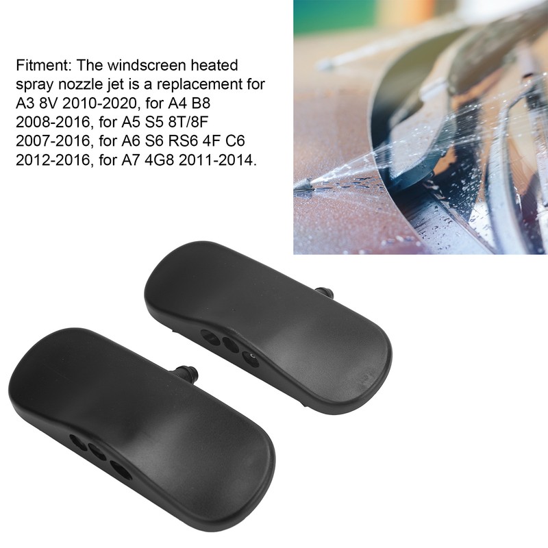 2 Pcs Windscreen Heated Spray Nozzle Jet 4GD955987 Front Washwater