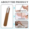 Professional Double-Sided V-Shaped Stainless Steel Nail File with Non-Slip Handle