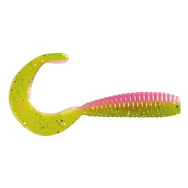 Bobby Garland Crappie Baits Hyper Grub Curly-Tail Swim-Bait Crappie Fishing Lure, 2 Inches, Pack of 18, Electric Chicken, (BG2HG219-18)
