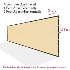 Royal Shade 5' x 19' Beige Fence Privacy Screen Windscreen Cover Netting Mesh Fabric Cloth - Cable Zip Ties Included - WE Custom Make Size