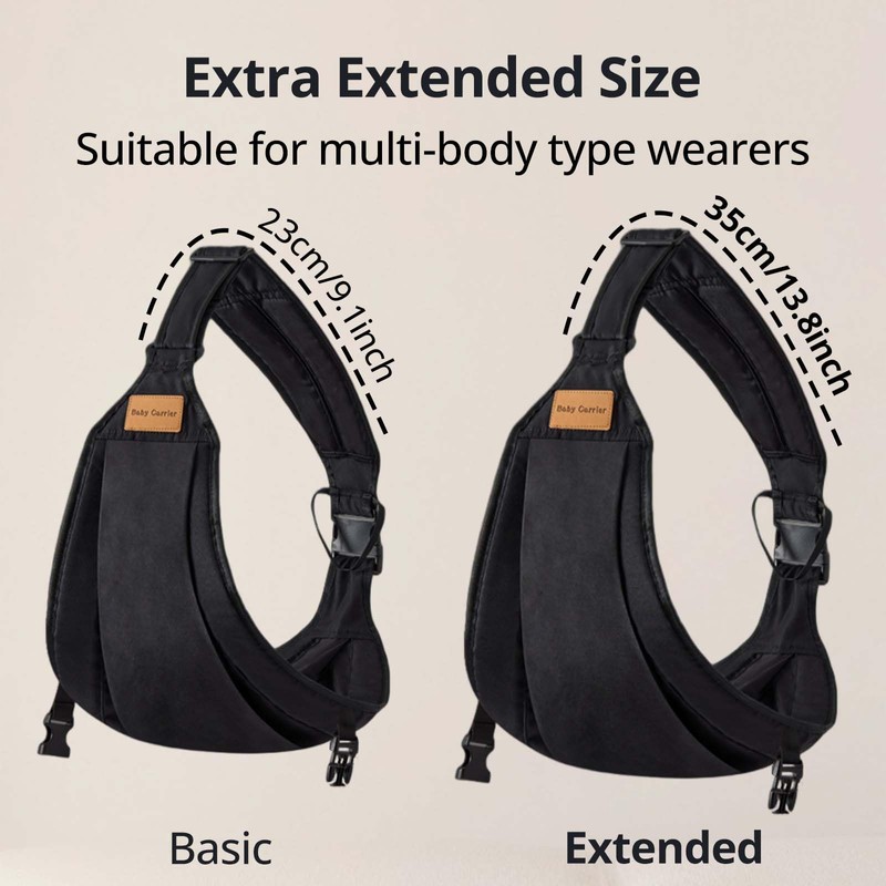 Plus Size Baby Sling Carrier - Baby Carrier Extended Adjustable