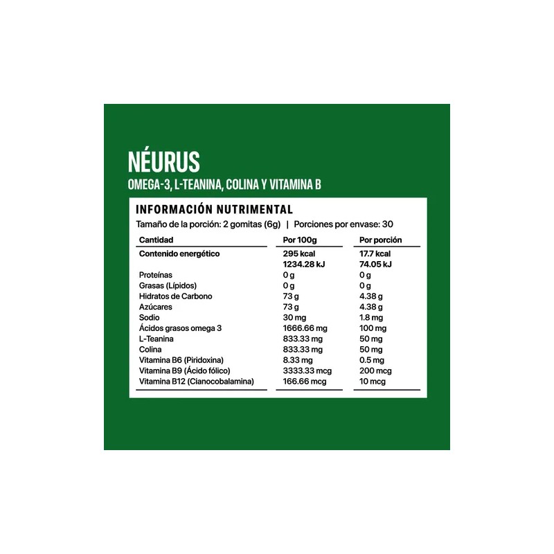 Gummy Life - Néurus 60 Gomitas Omega 3, L-teanina, Colina