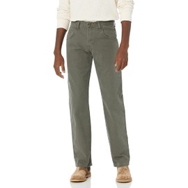 Wrangler Men's Rugged Wear Regular Fit Straight Leg Pant, Moss, 36x34