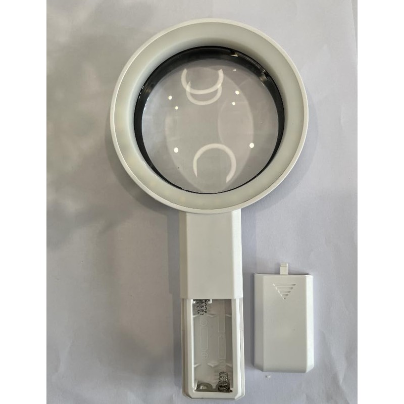Handheld Magnifying Glass with LED Light, 5X and 10X Combined