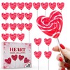Red Heart Swirl Lollipops - 24 Candy Suckers Individually Wrapped