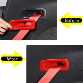 MODY For Corvette C8 2PCS 20-25 Red ABS Car Interior Accessories Seat Belt Trim Frame