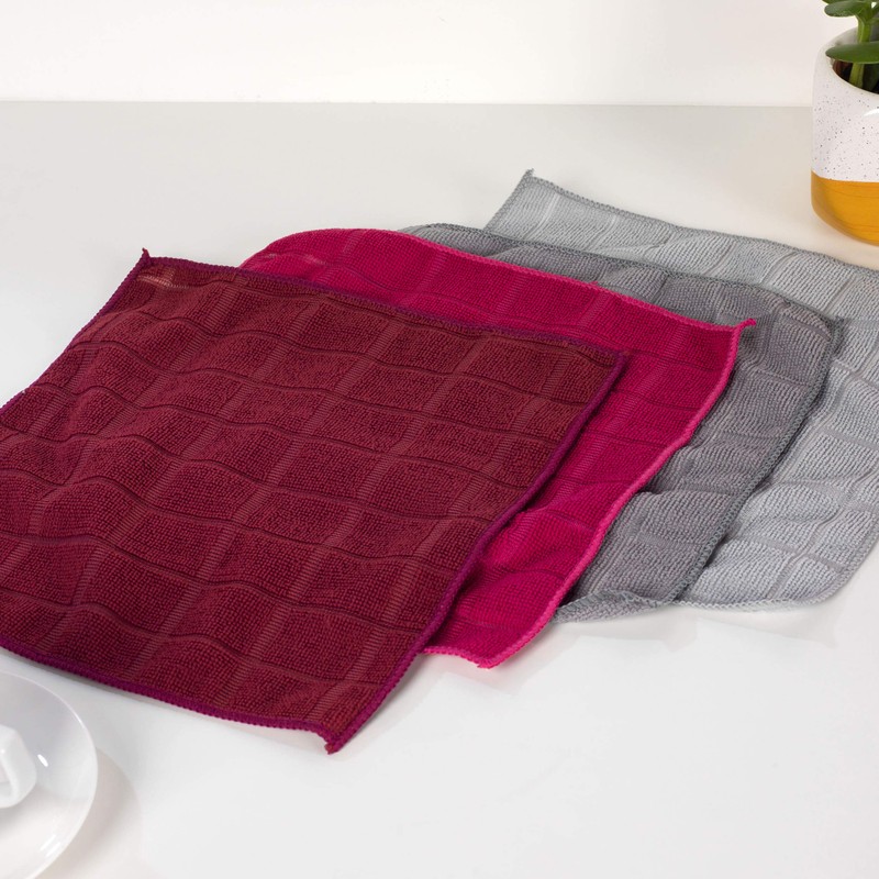 Kleeneze KL062659CDUEU 4 Pack Microfibre Cleaning Dusting Cloths, Super Absorbent