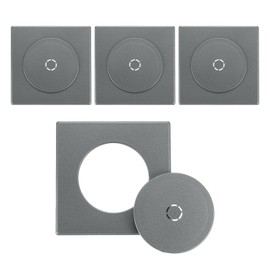 uxcell 4pcs Pipe Wall Covers 51mm/2" ID Square Self-Adhesive Wall Hole Cover Plate with Removable Snap-In Round Hole Cover for Wall Wire Hole Air-Conditioning Dust Pipe Faucet, Dark Grey