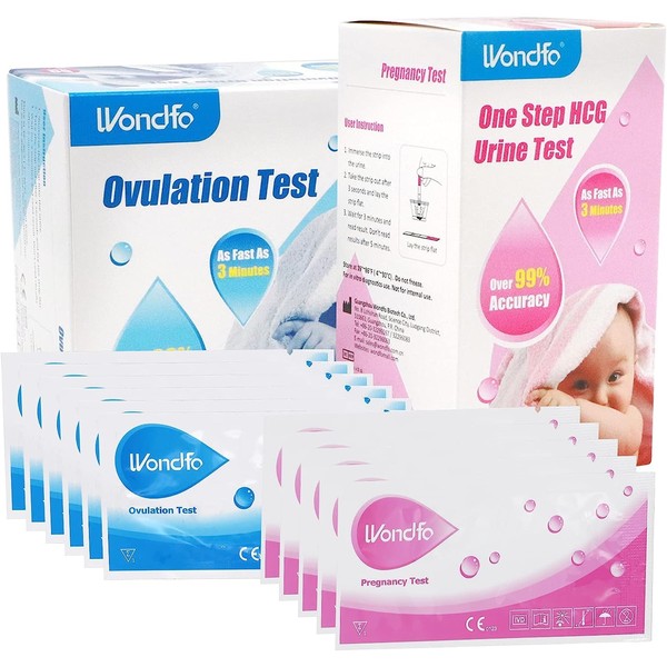 Wondfo 50 Ovulation Strips & 20 Pregnancy Urine Test Strips Early Detection Kits Highly Sensitive Fast Home Self-Checking, Pack of 70
