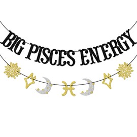 Big Piscis Energy Banner, decoraciones de cumpleaños de Piscis, decoración de la temporada de Piscis, signo del zodiaco Febrero Marzo Banner, decoración de cumpleaños de constelación, suministros de
