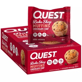 Quest Bake Shop, Chocolate Chip Muffins, 10g Protein, 2g Net Carbs, Less 8 Count