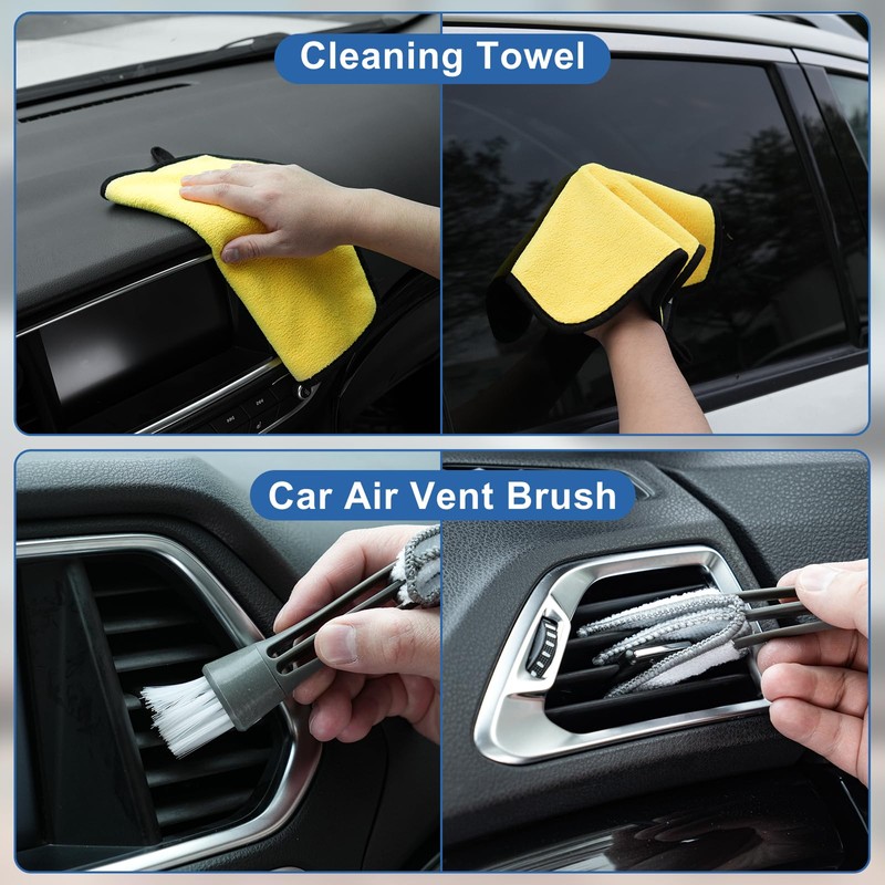 Viewsun Windshield Cleaner Tool, 13Pcs Car Interior Cleaning Kit, Car