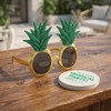 iplusmile おもしろサングラス パイナップル 2個セット 金色 パーティー メガネ ハワイアン ビーチ 撮影小道具